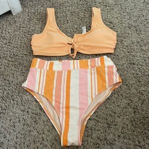 Never worn high bottom two piece